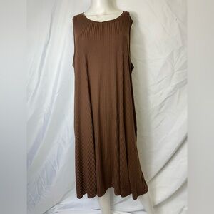 LULAROE CHARLOTTE SOLID BROWN MAXI DRESS SIZE 3XL W POCKETS